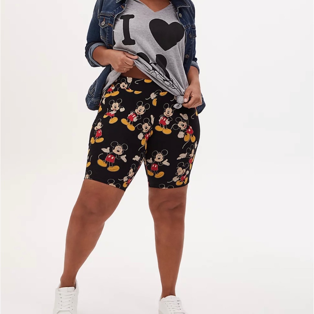 Torrid Disney, Mickey Mouse black bike shorts, Size 2